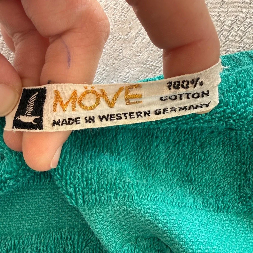 Vintage Möve (Move) Bath Towel West‎ Germany 100% Cotton Luxury Spa Retro Decor